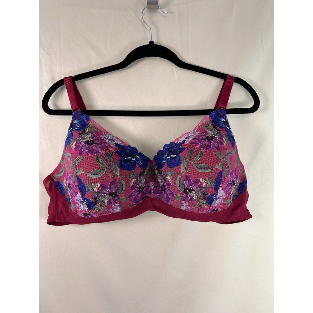 Torrid Dream Wire Free Bra 44C Floral Lace Pink